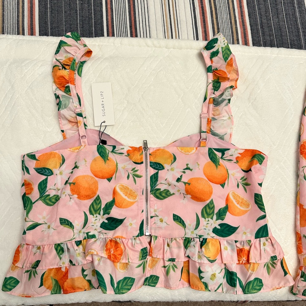 NWT Skirt and top set sugar lips with oranges - Picture 3 of 5